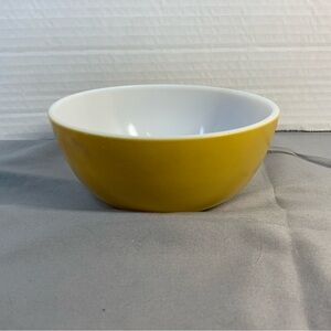Vintage 1950s Mustard Yellow Small Glass Bowl MCM 5” diameter